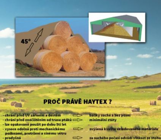 HAYTEX  UV prodyšná ochrana balíků sena a slámy 10,4mx12,5m